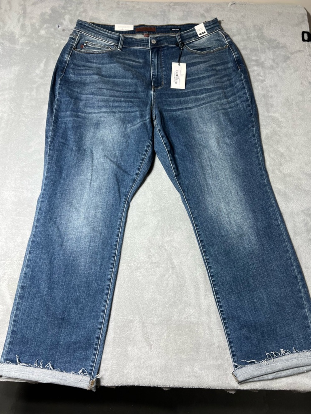 NWT Judy Blue Boyfriend Fit Jeans Women's 20W Blue Stretchy Faded Denim